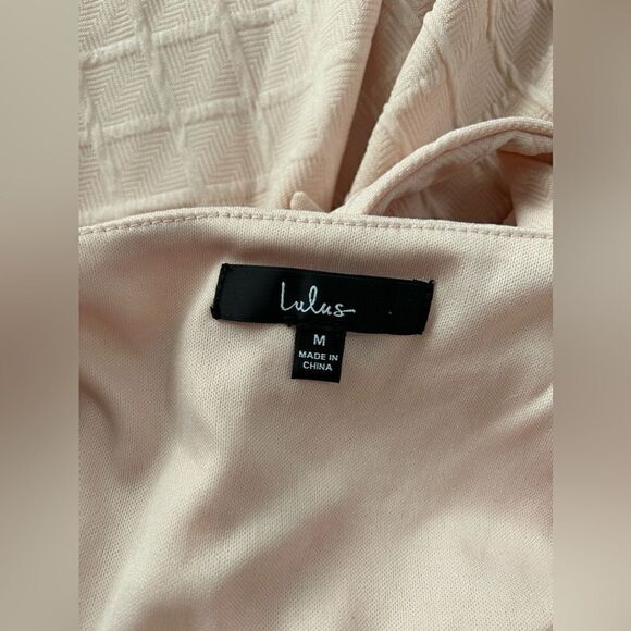 Lulu's Dress Puff Sleeves in Peach Back tie Closure - Picture 9 of 10